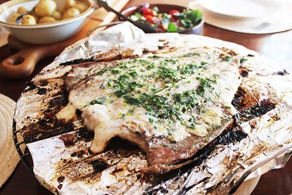 Grilled Yellowtail with Lemon Herb Butter