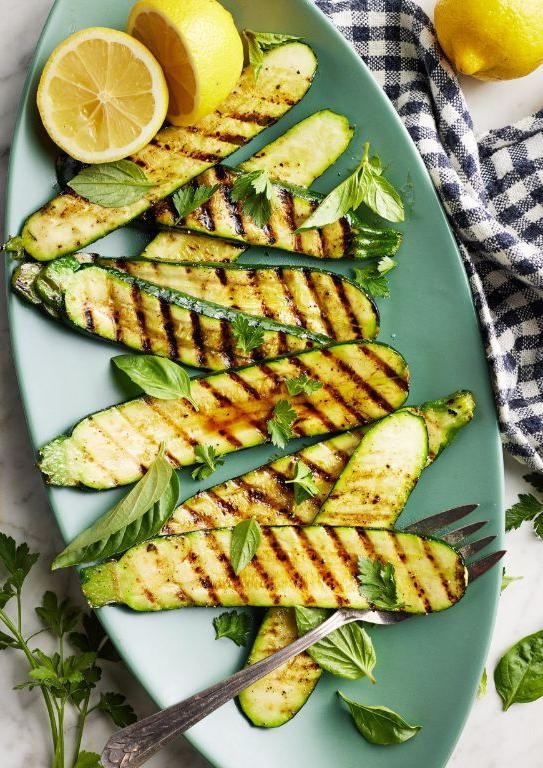 Grilled Zucchini with Lemon and Herbs