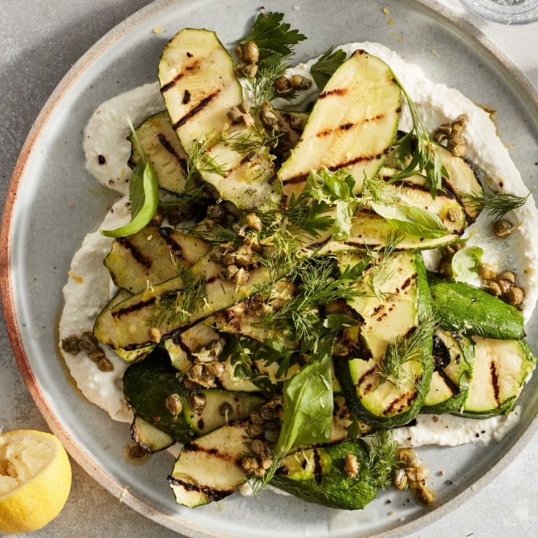 Grilled Zucchini with Pecorino Romano and Mint