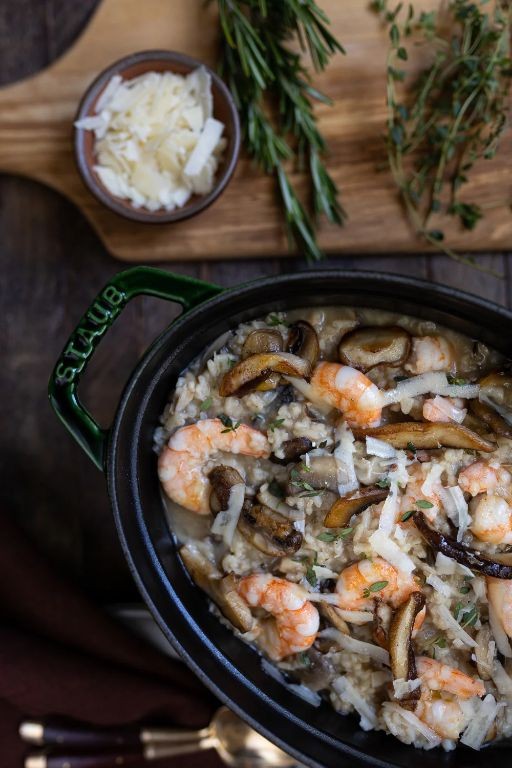 Grits and Mushroom Risotto