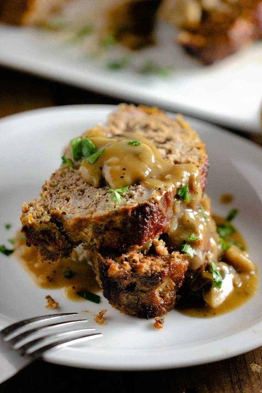 Ground Beef and Mushroom Meatloaf