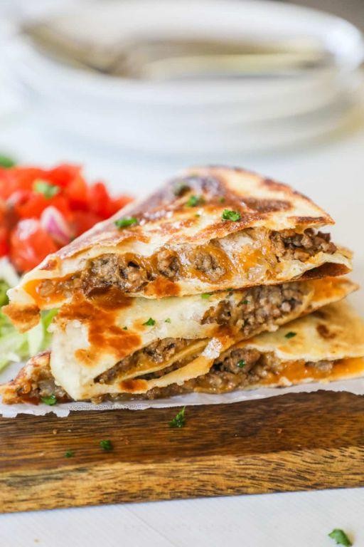 Ground Beef and Mushroom Quesadillas