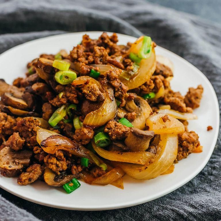 Ground Beef and Mushroom Stir-Fry