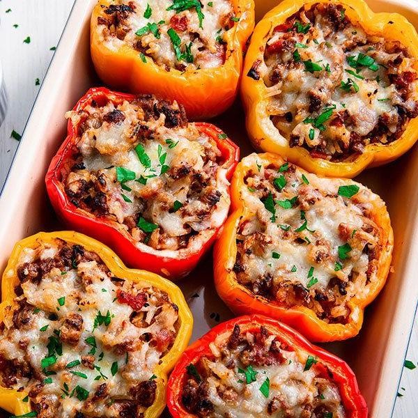 Ground Beef and Mushroom Stuffed Bell Peppers