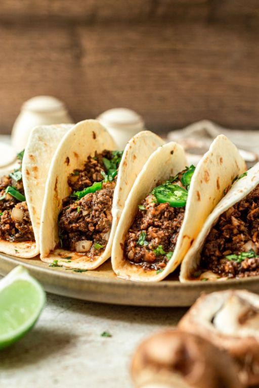 Ground Beef and Mushroom Tacos