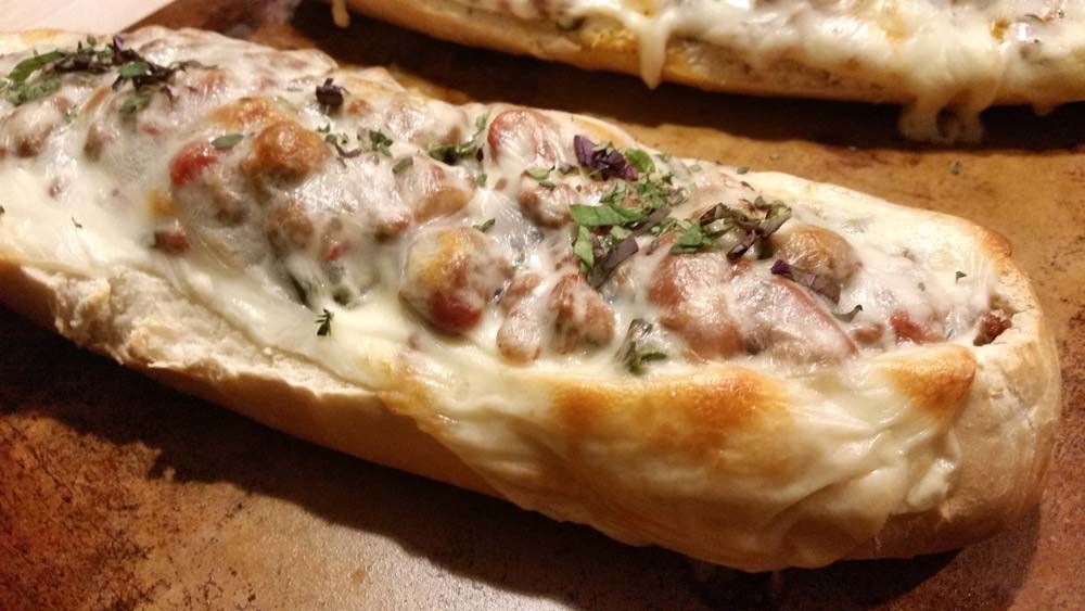 Ground Beef and Spinach Stuffed French Bread