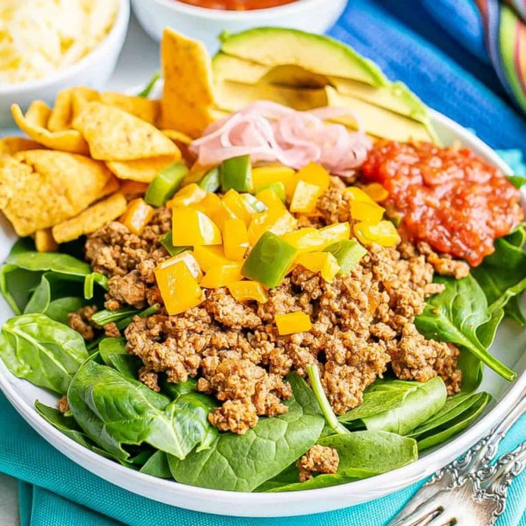 Ground Beef and Spinach Taco Salad