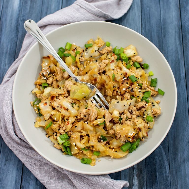 Ground Chicken and Cabbage Fried Rice