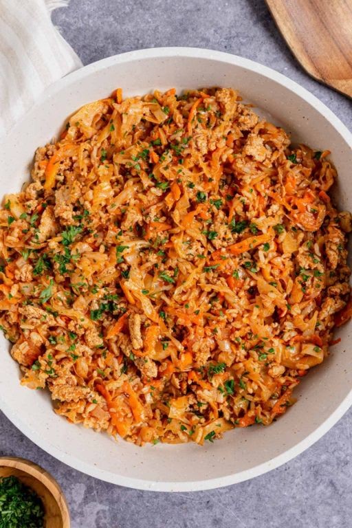 Ground Chicken and Cabbage Hash