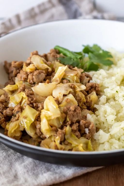 Ground Pork and Cabbage Fried Rice