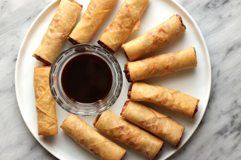 Ground Pork and Cabbage Spring Rolls