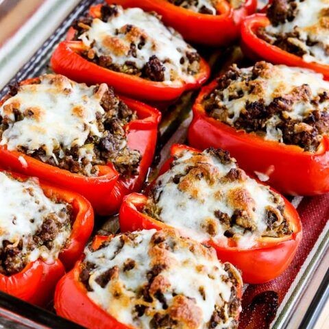 Ground Pork and Cabbage Stuffed Peppers