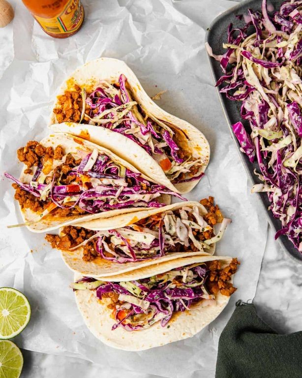 Ground Pork and Cabbage Tacos