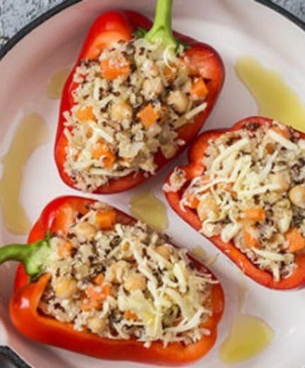 Ground Pork and Quinoa Stuffed Bell Peppers