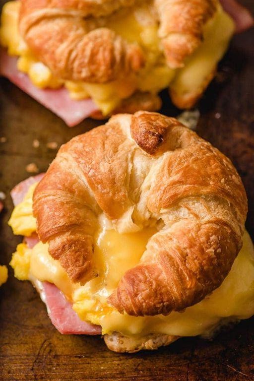 Ham and Cheese Egg Croissant