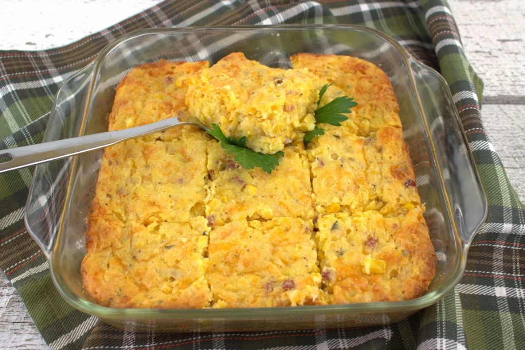 Ham and Corn Casserole with Biscuits
