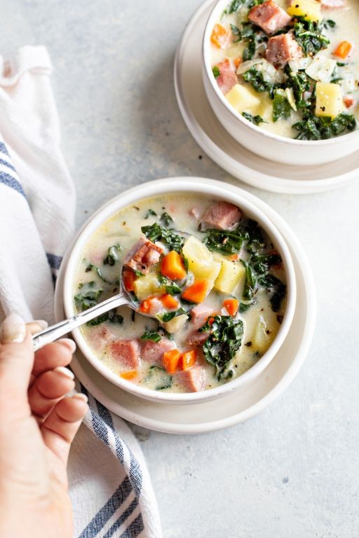 Ham and Potato Soup with Kale