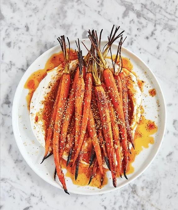 Harissa-Roasted Carrots with Yogurt and Dukkah