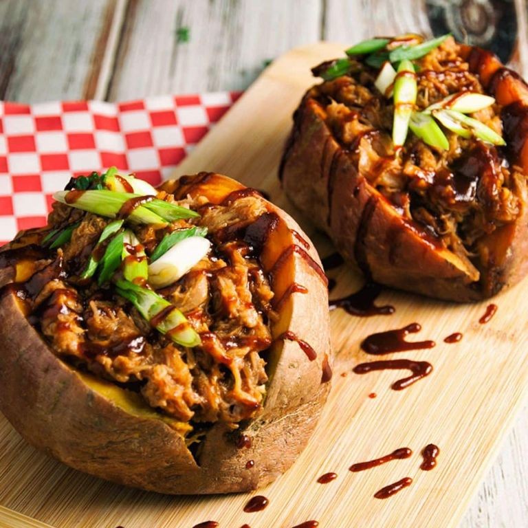 Harvest Creek Pulled Pork Stuffed Sweet Potatoes