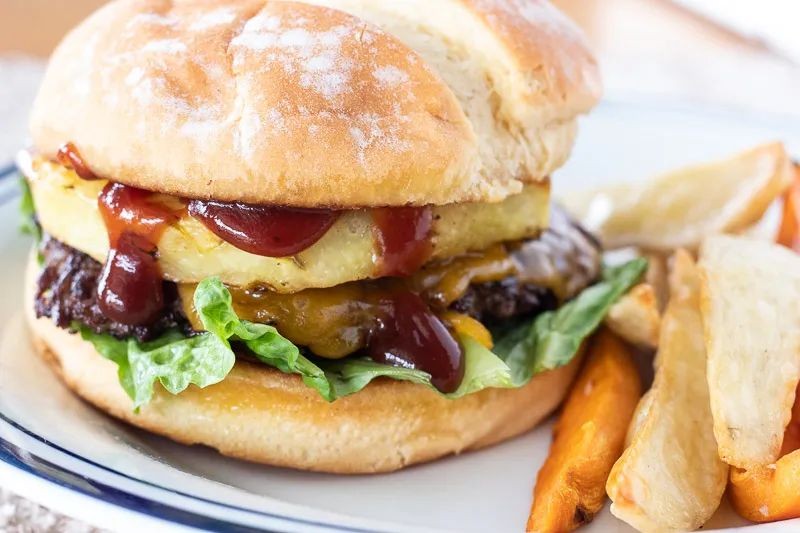 Hawaiian Smash Burger with Pineapple Salsa