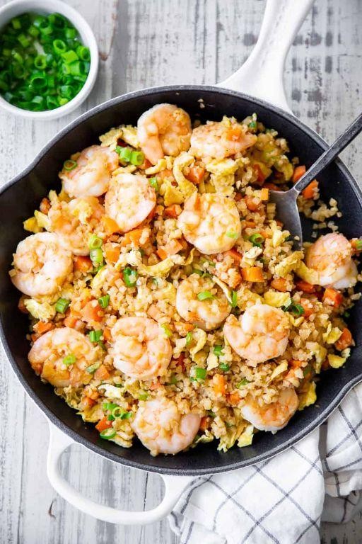 Healthy Cauliflower Shrimp Fried Rice