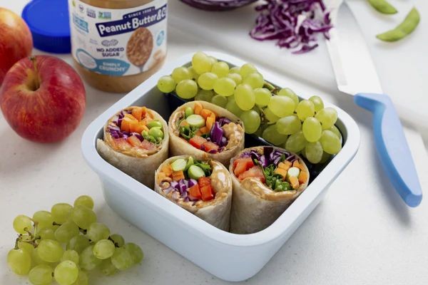 Healthy Peanut Butter Veggie Wraps