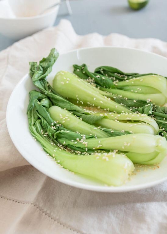 Herb Butter Steamed Bok Choy