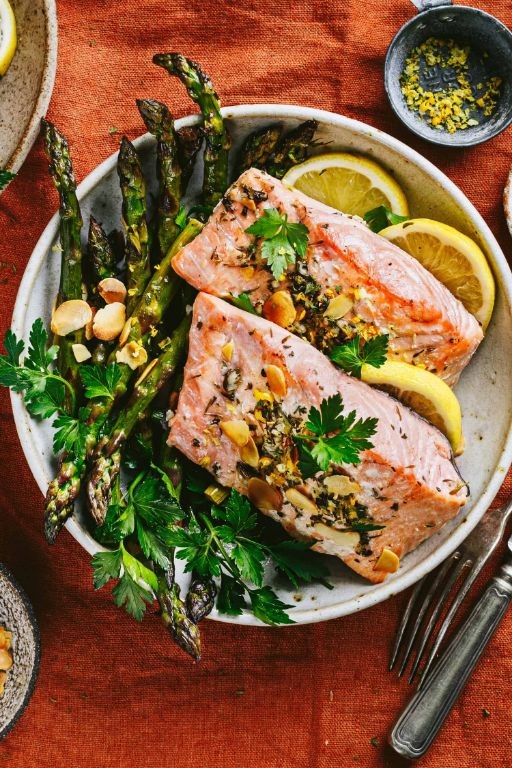 Herb-Crusted Salmon with Asparagus
