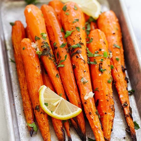 Herb-Crusted Whole Carrots with Lemon Zest
