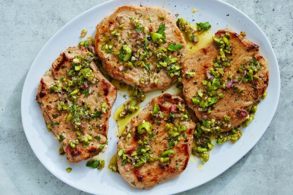Herb-Marinated Cubed Pork Chops