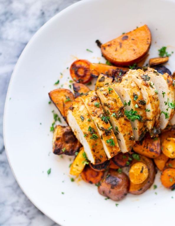 Herb-Roasted Chicken with Mediterranean Vegetables