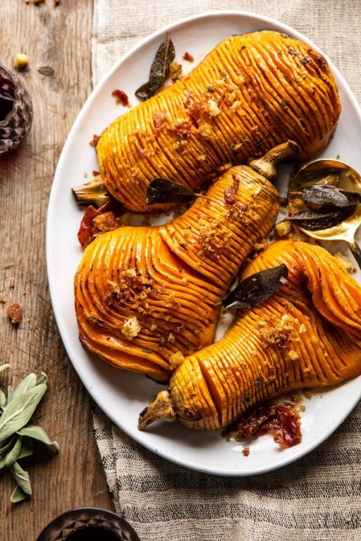 Herb-Roasted Hasselback Butternut Squash