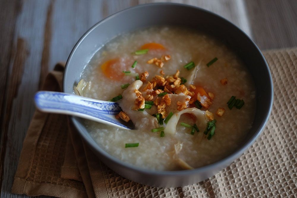Herbal Chicken Congee with Goji Berries