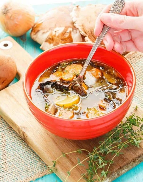 Herbed Chicken and Portobello Mushroom Soup
