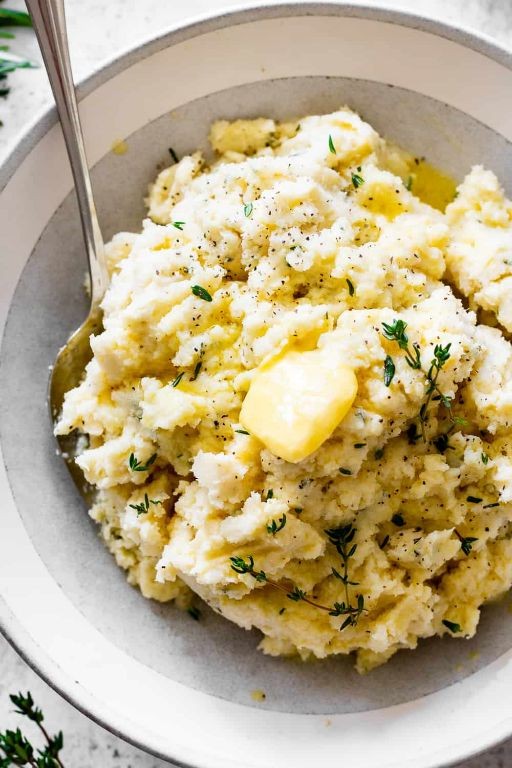 Herbed Mashed Cauliflower with Rosemary and Thyme