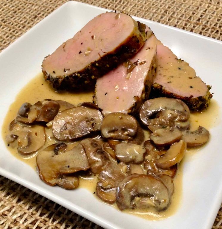 Herbed Pork Tenderloin with Mushroom Sauce