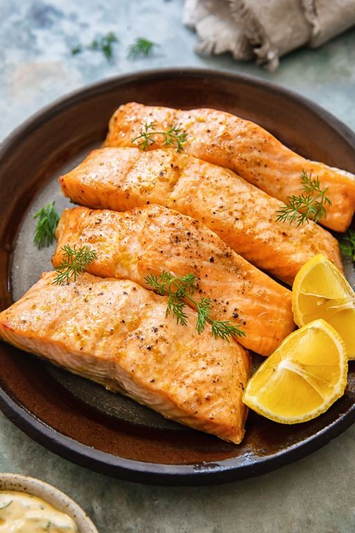 High Protein Air Fryer Salmon with Dill