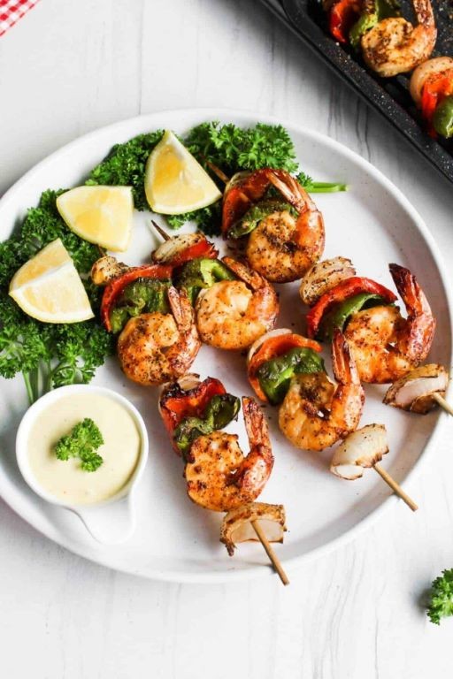 High Protein Air Fryer Shrimp Skewers