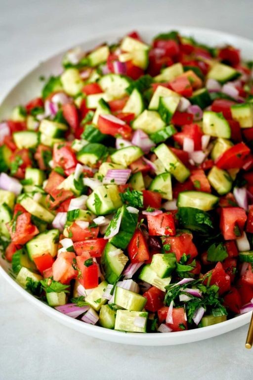 Homemade Cava Cucumber Tomato Salad