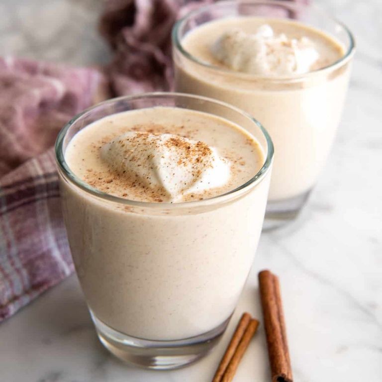 Homemade Eggnog with Nutmeg and Cinnamon