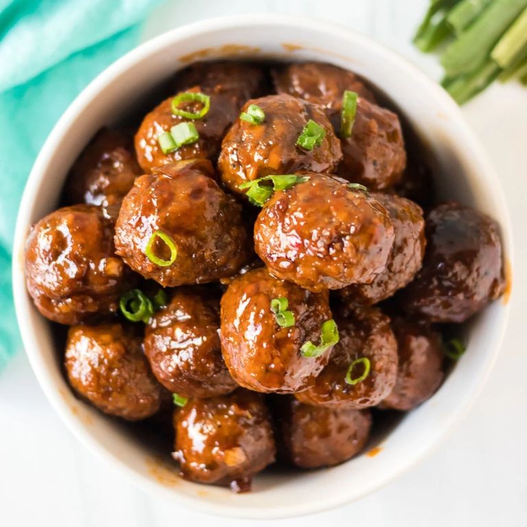 Honey Garlic Turkey Meatballs with Slow Cooker Glaze