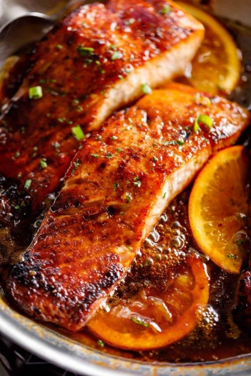 Honey Glazed Crispy Salmon