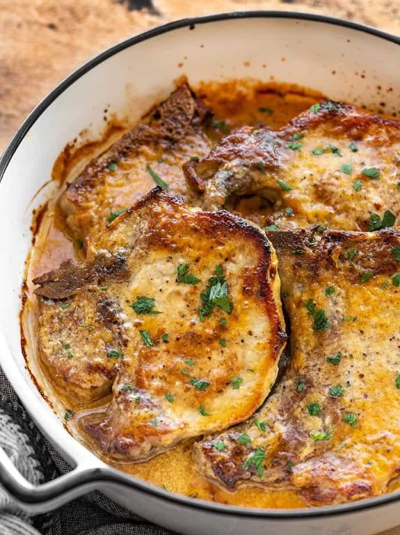 Honey Mustard Glazed Bone-In Pork Chops