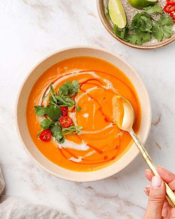 Honey Nut Squash and Coconut Curry Soup