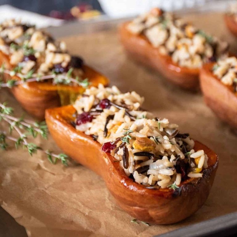 Honey Nut Squash and Cranberry Stuffed Acorn Squash