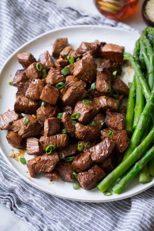 Honey Soy Glazed Steak Cubes