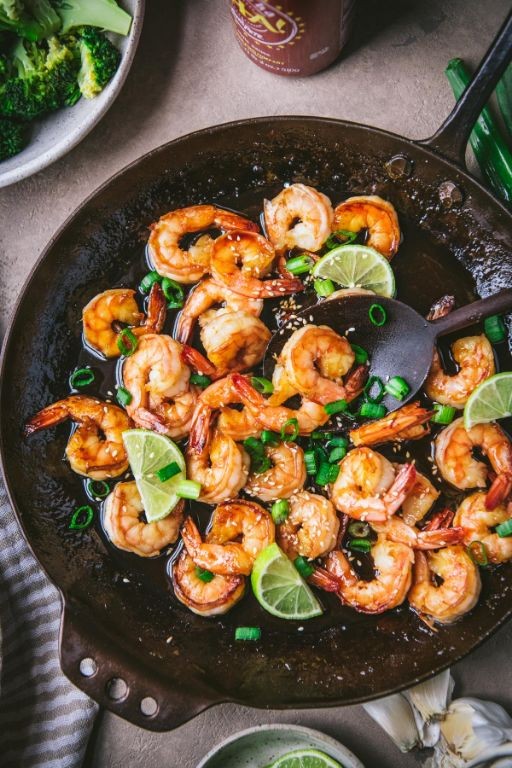 Honey Sriracha Glazed Shell On Shrimp