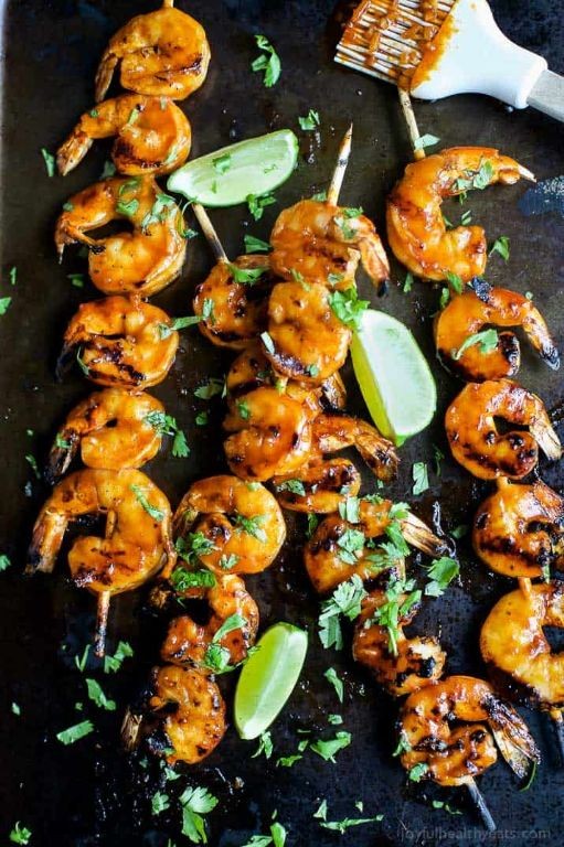 Honey Sriracha Shrimp Kabobs