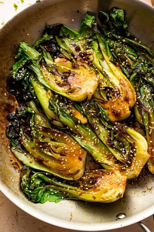 Honey Sriracha Steamed Bok Choy