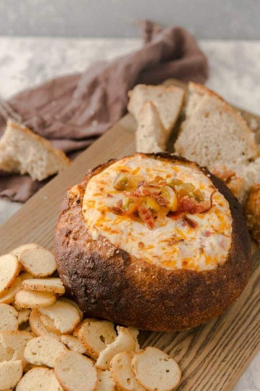 Hot Brown Dip with Toasted Bread